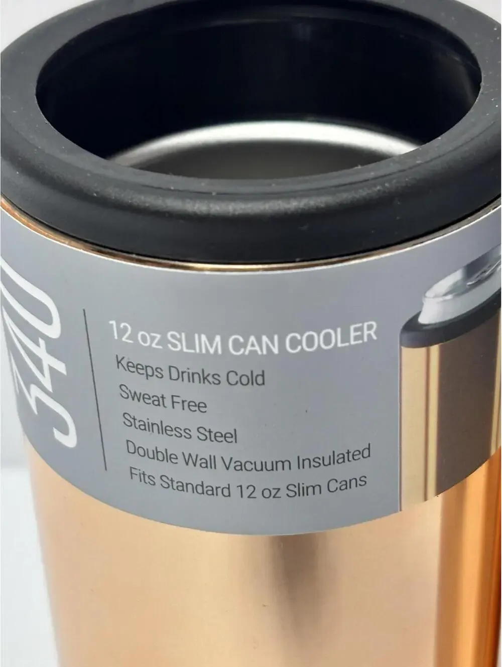 Bar 340 by Cambridge Slim Can Cooler 12oz Rose Gold Stainless Insulated 2PK NWT
